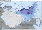 Mapa de las Regiones de Permafrost en la ex Unión Soviética