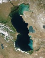 El mar Caspio visto desde un satélite