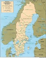 Mapa de las Divisiones Administrativas de Suecia