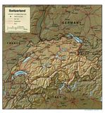 Mapa de Relieve Sombreado de Suiza
