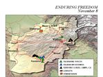 Mapa de la Operación Enduring Freedom, Afganistán 8 Noviembre 2001