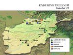 Mapa de la Operación Enduring Freedom, Afganistán 25 Octubre 2001