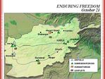 Mapa de la Operación Enduring Freedom, Afganistán 21 Octubre 2001