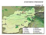 Mapa de la Operación Enduring Freedom, Afganistán 18 Octubre 2001