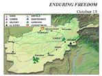 Mapa de la Operación Enduring Freedom, Afganistán 15 Octubre 2001
