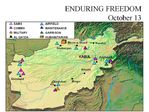 Mapa de la Operación Enduring Freedom, Afganistán 13 Octubre 2001