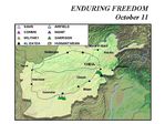 Mapa de la Operación Enduring Freedom, Afganistán 11 Octubre 2001