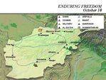 Mapa de la Operación Enduring Freedom, Afganistán 10 Octubre 2001