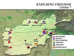 Mapa de la Operación Enduring Freedom, Afganistán 7 Octubre 2001