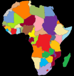 Mapa político coloreado de África