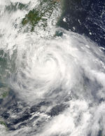 Tifón Dujuan (14W) cerca de China