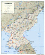 Mapa Físico de Corea del Norte