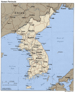Mapa Politico de la Península de Corea