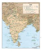 Mapa de Relieve Sombreado de India