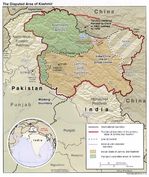 Mapa de Relieve Sombreado de la Región en Disputa de Cachemira