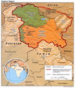 Mapa de Relieve Sombreado de la Región Cachemira