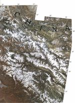 Foto, Imagen Satelite de la Sección Oriental de Cachemira y de los Territorios del Norte (Pakistán) 1997