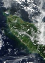 Daños del maremoto a lo largo de la costa norte de Sumatra, Indonesia