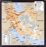 Mapa de la Densidad Poblacional de Irán