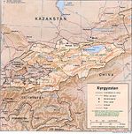 Mapa de Relieve Sombreado de Kirguistán