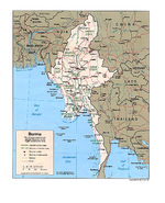 Mapa Politico de Birmania (Myanmar)