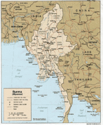 Mapa Politico de Birmania (Myanmar)
