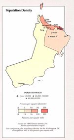 Mapa de la Densidad Poblacional de Omán