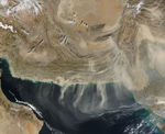 Tormenta de polvareda a través de Pakistán