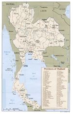Mapa de las Divisiones Administrativas de Tailandia