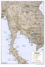 Mapa de Relieve Sombreado de Tailandia