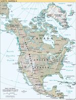 Mapa Físico de América del Norte 1999