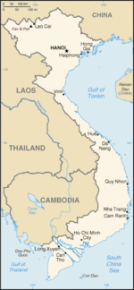 Mapa Politico Pequeña Escala de Vietnam