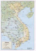 Mapa de Relieve Sombreado de Vietnam