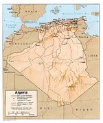 Mapa de Relieve Sombreado de Argelia