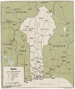 Mapa de Relieve Sombreado de Benín