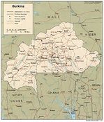 Mapa Politico de Burkina Faso