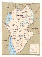 Mapa Politico de Burundi y Ruanda