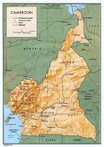 Mapa de Relieve Sombreado de Camerún