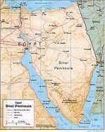 Mapa de Relieve Sombreado de Península del Sinaí, Egipto
