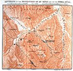 Mapa de las Cercanías del Monasterio de Santa Catalina del Monte Sinaí, Egipto 1912