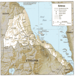 Mapa de Relieve Sombreado de Eritrea
