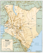 Mapa de Relieve Sombreado de Kenia