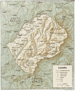 Mapa de Relieve Sombreado de Lesoto