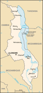 Mapa Político Pequeña Escala de Malawi