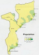 Mapa de Población de Mozambique