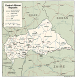 Mapa Politico de la República Centroafricana
