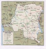 Mapa Politico de República Democrática del Congo (Zaire)