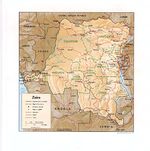 Mapa de Relieve Sombreado de la República Democrática del Congo (Zaire)