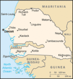 Mapa Político Pequeña Escala de Senegal