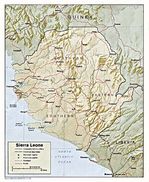 Mapa de Relieve Sombreado de Sierra Leona